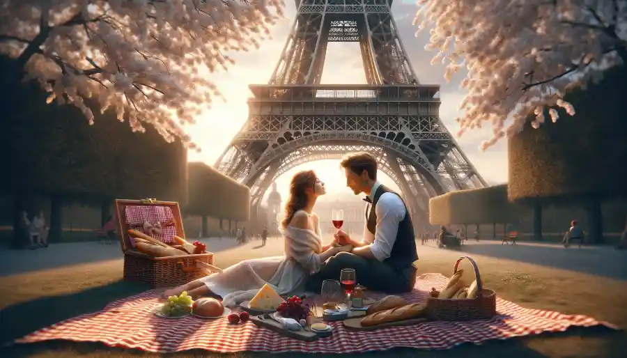 A Romantic Rendezvous: Picnicking Beneath the Eiffel Tower